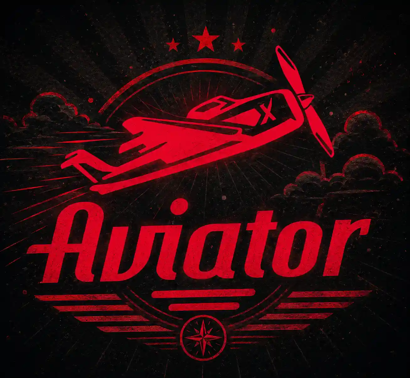Aviator crash game logo with red plane