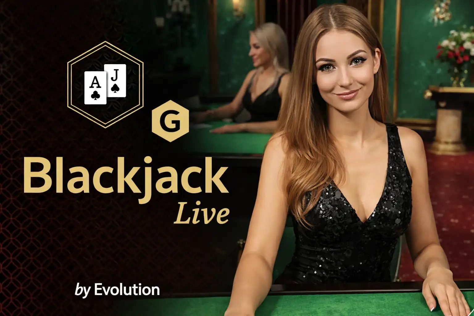 Evolution Blackjack Live dealer at casino table